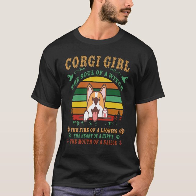 T-shirt 17 Corgi L'Âme D'Une Sorcière Corgi (Devant)