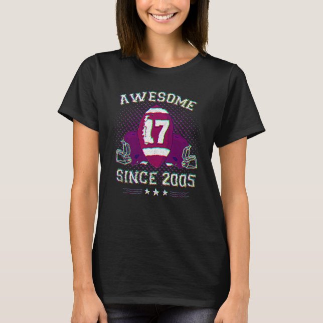T-shirt 17 Yeas Old   17th Birthday Boys Football Player 2 (Devant)