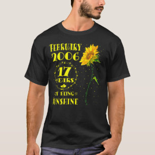 T-shirt 17e anniversaire 17 année fille tournesol Février