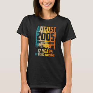 T-shirt 17e anniversaire 17 ans stupéfiant depuis août 200