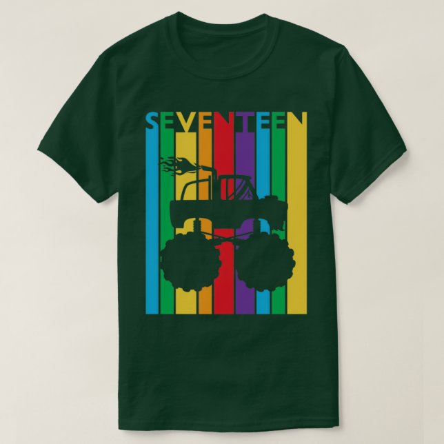 T-shirt 17e anniversaire Cadeau Sevenn Monster Camion 17 a (Design devant)