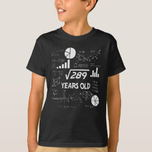 T-shirt 17e anniversaire Carré racine math 17 ans Annivers
