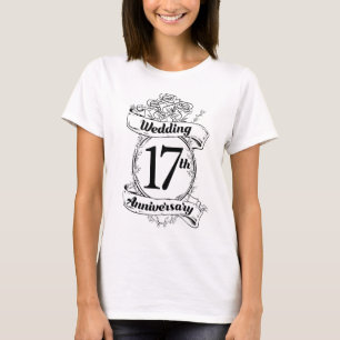 T-shirt 17e anniversaire des Roses noires et blanches Mari