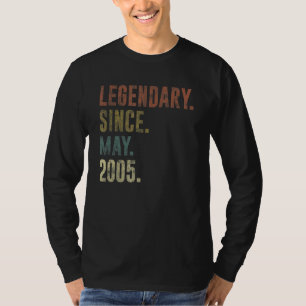 T-shirt 17e anniversaire Légende Vintage depuis mai 2005