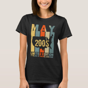 T-shirt 17e anniversaire mai 2005 17 ans d'être génial