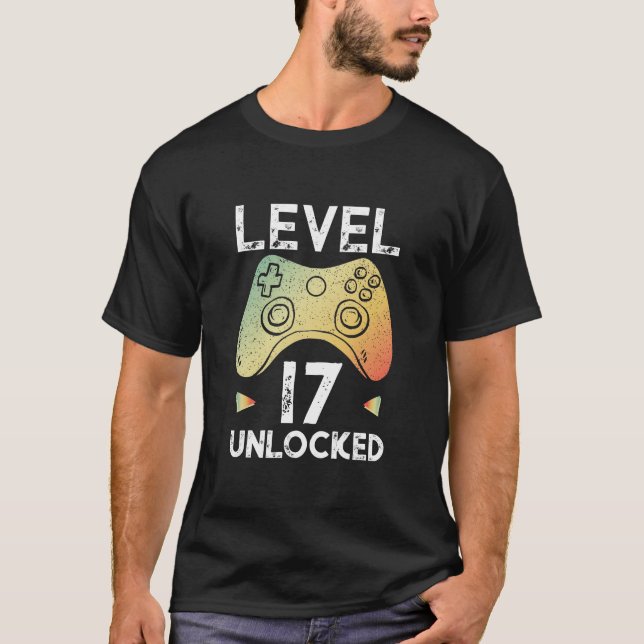 T-shirt 17ème Niveau 17 de chemise de Gamer de garçon (Devant)