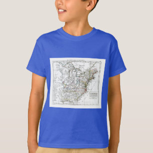 T-shirt 1806 carte - d'Amrique de Les Etats Unis