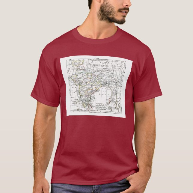 T-shirt 1806 carte - L'Inde (Devant)