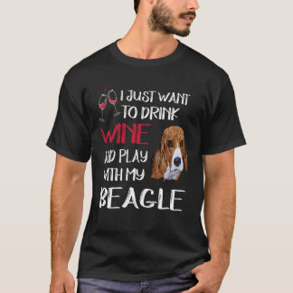 T-shirt 183 Bois du vin et joue avec mon beagle