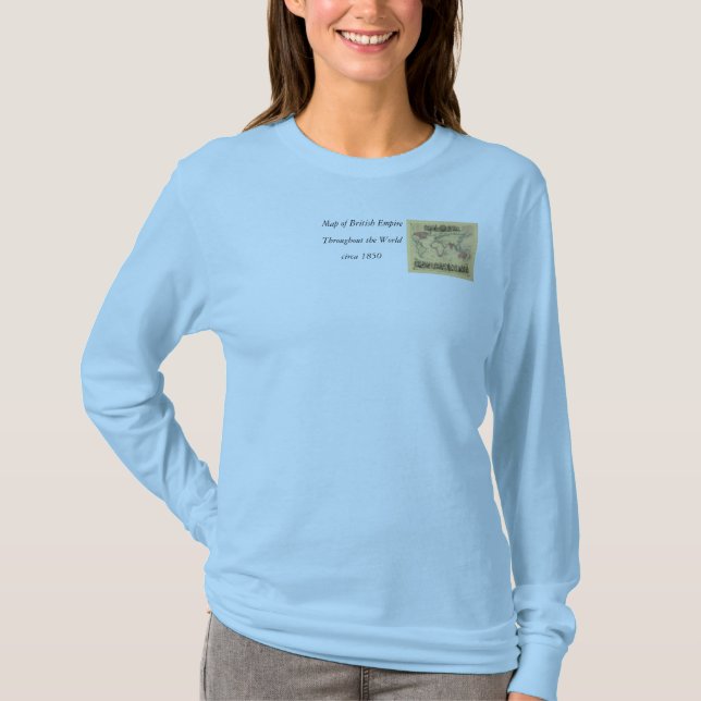 T-shirt 1850's Map of British Empire Throughout the World (Devant)