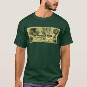 T-shirt 1860 Hingham Massachusetts Note à cinq dollars
