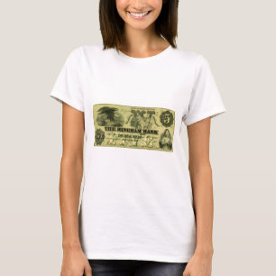 T-shirt 1860 Hingham Massachusetts Note à cinq dollars