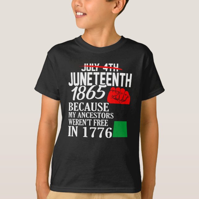 T-shirt 1865 Artwork d'histoire noire américaine (Devant)