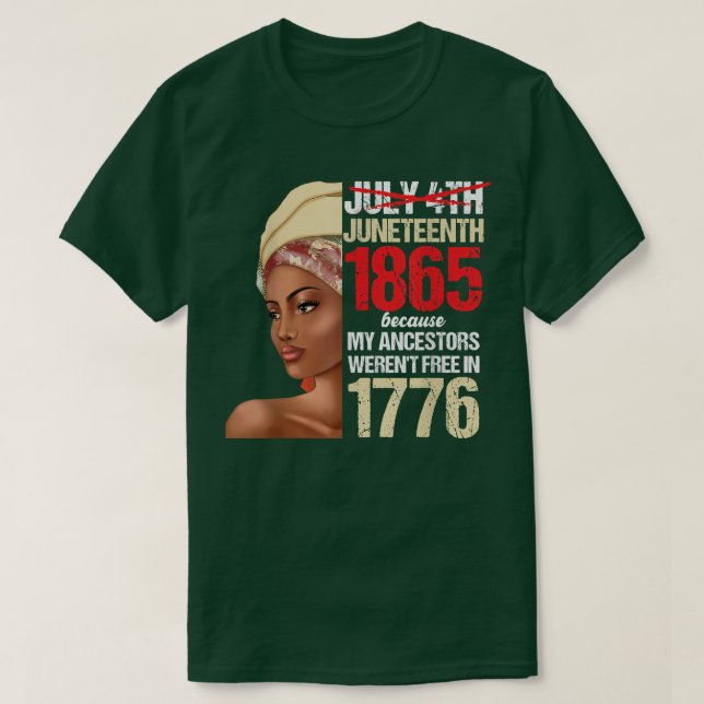 T-shirt 1865, Jour de l'indépendance des filles  (Design devant)