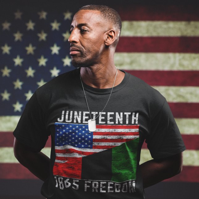 T-shirt 1865 Liberté Noir Africain-Américain (patriotic american juneteenth t-shirt mens african american freedom)