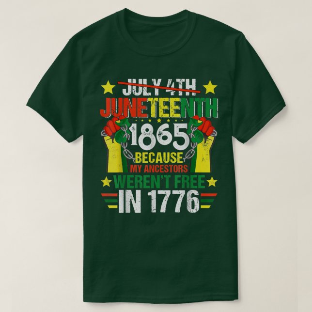 T-shirt 1865 parce que mes ancêtres n'étaient pas libres  (Design devant)
