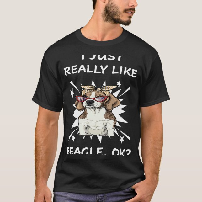T-shirt 187 J'aime vraiment beaucoup Beagle (Devant)