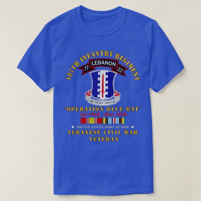 T-shirt 187e Régiment d'infanterie TF 201 Liban w AFEM SVC (Design devant)