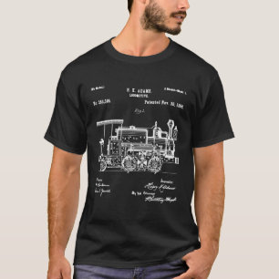 T-shirt 1886 Modèle de brevet de train à vapeur de locomot
