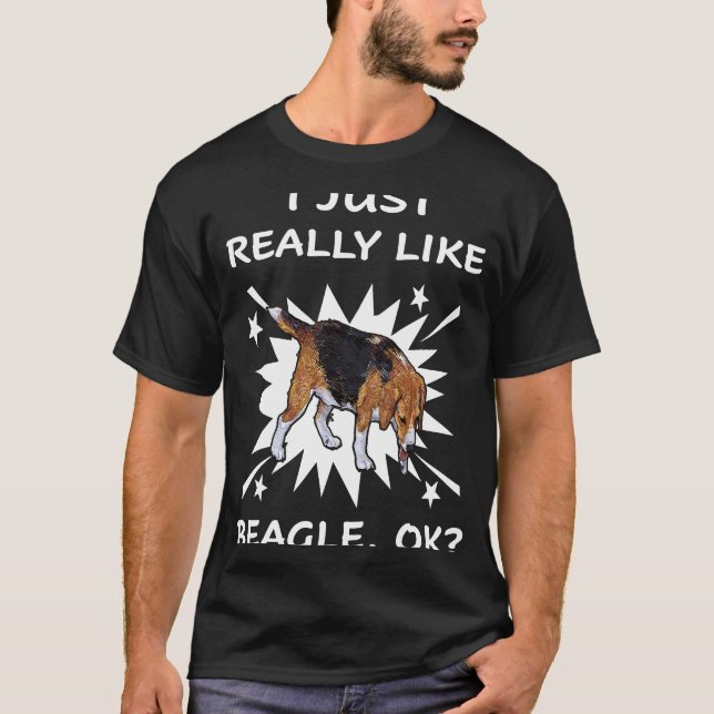 T-shirt 189 J'aime vraiment beaucoup Beagle (Devant)