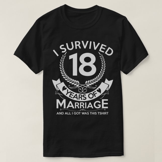 T-shirt 18 Anniversaire Mariage Funny Couple Cadeau (Design devant)