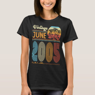 T-shirt 18 Anniversaire Vintage Juin 2005 Filles Garçon