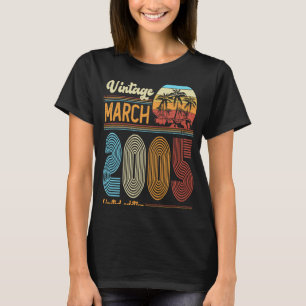 T-shirt 18 Anniversaire Vintage Mars 2005 Filles Bo