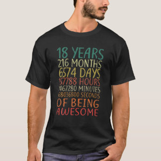 T-shirt 18 Ans 216 Mois D'Être Impressionnant 18E Annivers