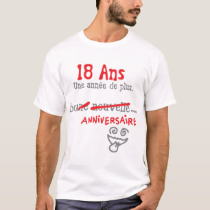 T-shirt 18 ans annes plus bonne anniversaire nouvelle