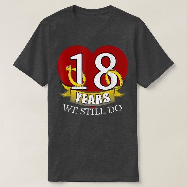 T-shirt 18 ans anniversaire de Mariage (Design devant)