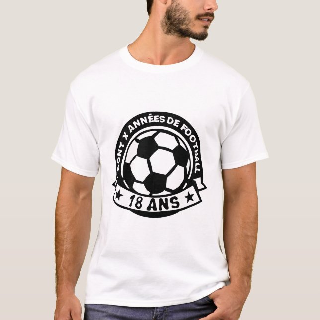 T-shirt 18 ans anniversaire football annee logo1 (Devant)