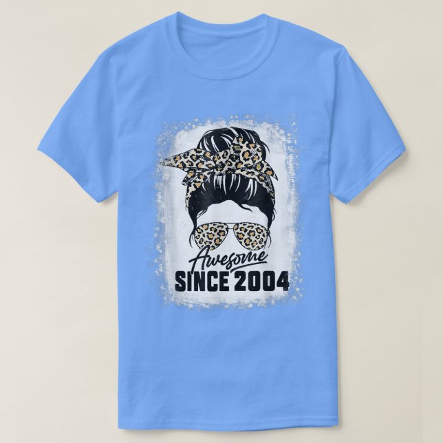 T-shirt 18 Ans Awesome Depuis 2004 Leopard 18e Naissance (Design devant)
