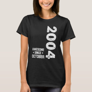 T-shirt 18 Ans Awesome Depuis Octobre 2004 18e Naissance