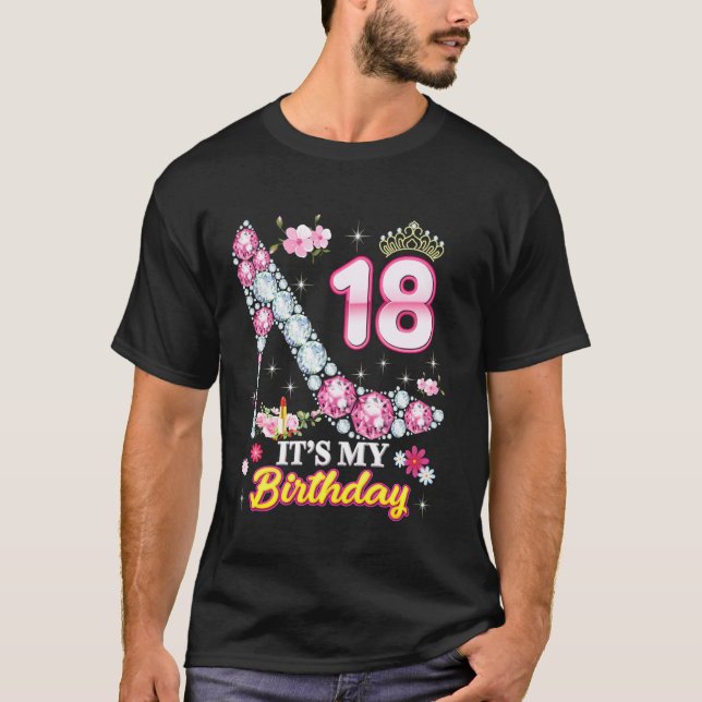 T-shirt 18 ans C'est mon 18e anniversaire Rose Diamond Sh (Devant)