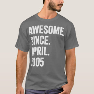 T-shirt 18 Ans d'émerveillement depuis avril 2005 18e anni
