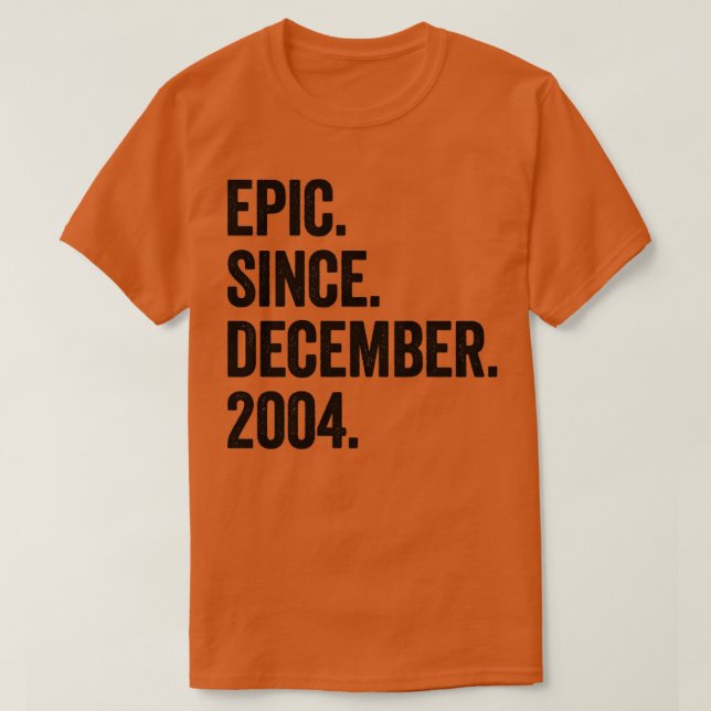 T-shirt 18 ans en décembre 2004 18e anniversaire (Design devant)