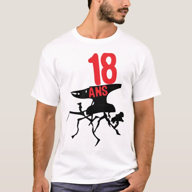 T-shirt 18 ans enclume fissure anniversaire (Devant)