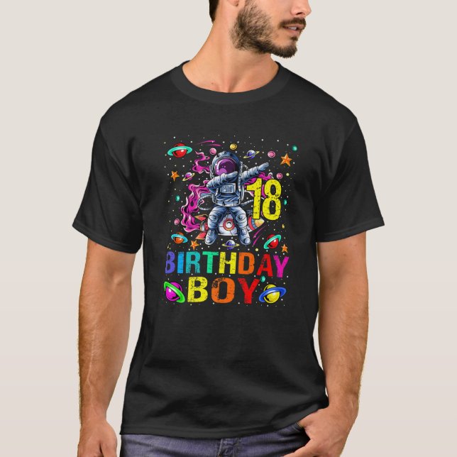 T-shirt 18 Ans Garçon Astronaut 18E Anniversaire Boy Space (Devant)