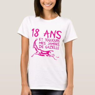 T-shirt 18 ans jambes gazelle anniversaire