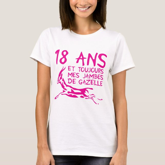T-shirt 18 ans jambes gazelle anniversaire (Devant)