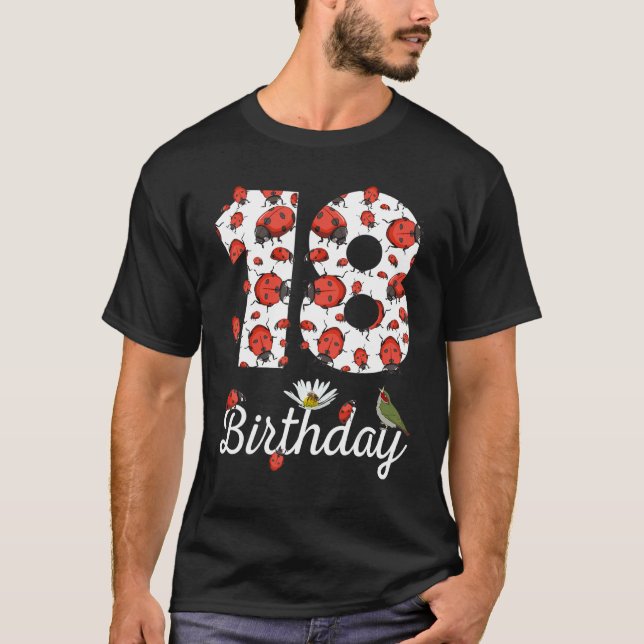 T-shirt 18 Ans Ladybugs 2004 18ème Anniversaire Famille Fi (Devant)