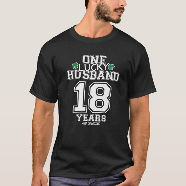 T-shirt 18 ans Lucky Husband Funny St Patrick's Day Anni (Devant)