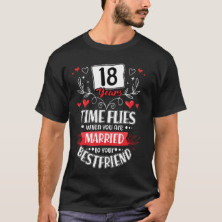 T-shirt 18 Ans Mariés Au Meilleur Ami 18ème Mariage Anniv