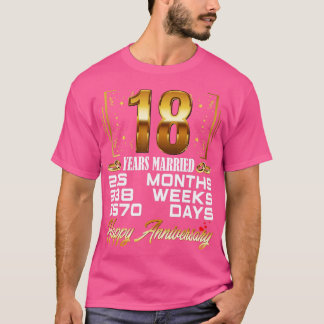 T-shirt 18 ans mariés Funny 18e anniversaire de Mariage