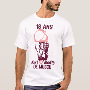 T-shirt 18 ans musculation bodybuilding anniversaire
