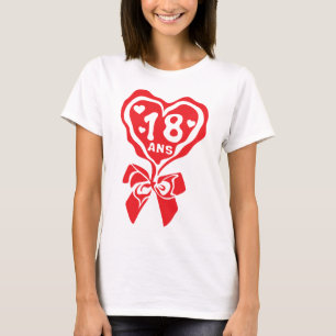 T-shirt 18 ans noeud cadeaux anniversaire coeur love1