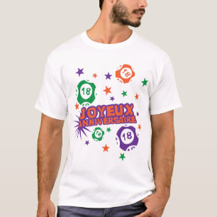T-shirt 18 ans numero lotterie anniversaire boule joyeux