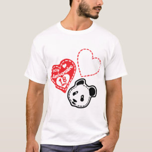 T-shirt 18 ans panda coeur anniversaire love peluche