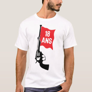T-shirt 18 ans pistolet bang anniversaire