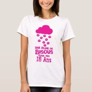 T-shirt 18 ans pluie bisous anniversaire levre nuage